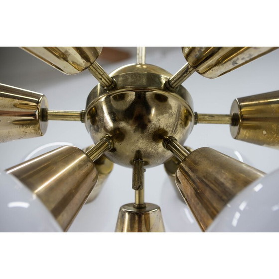 Image 1 of Pair of vintage 9-flame Sputnik chandeliers by Kamenicky Senov, 1970