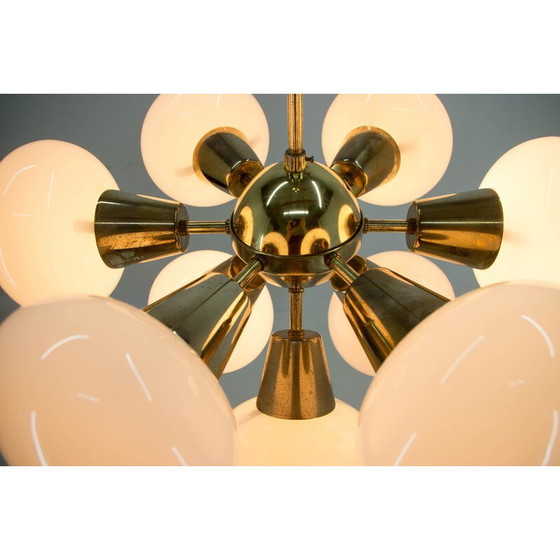 Image 1 of Pair of vintage 9-flame Sputnik chandeliers by Kamenicky Senov, 1970