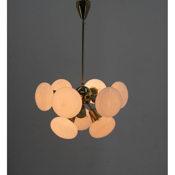 Image 1 of Pair of vintage 9-flame Sputnik chandeliers by Kamenicky Senov, 1970