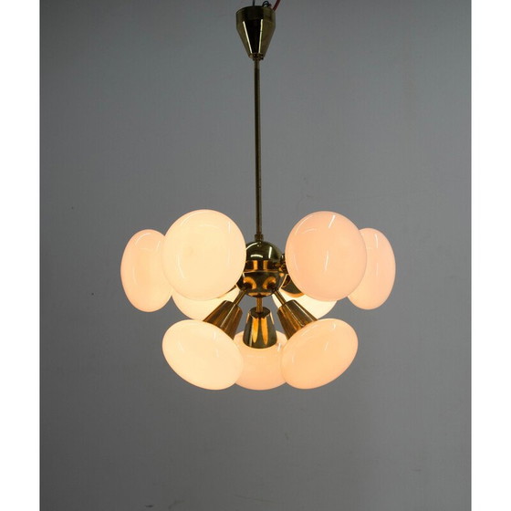 Image 1 of Pair of vintage 9-flame Sputnik chandeliers by Kamenicky Senov, 1970