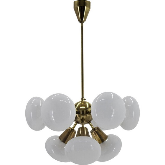 Image 1 of Pair of vintage 9-flame Sputnik chandeliers by Kamenicky Senov, 1970