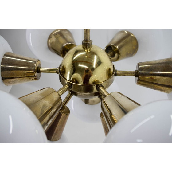 Image 1 of Pair of vintage 9-flame Sputnik chandeliers by Kamenicky Senov, 1970