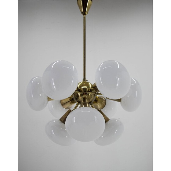 Image 1 of Pair of vintage 9-flame Sputnik chandeliers by Kamenicky Senov, 1970