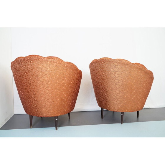 Image 1 of Pair of vintage fabric armchairs by Gio Ponti, Italy 1950