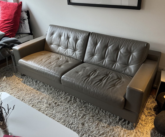 Image 1 of Leolux Gray Leather Sofa