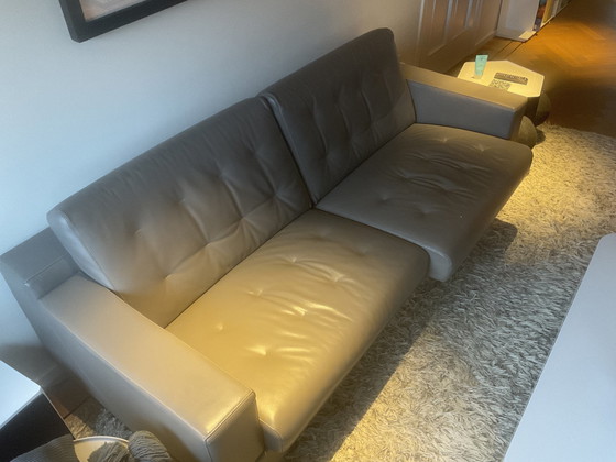 Image 1 of Leolux Gray Leather Sofa