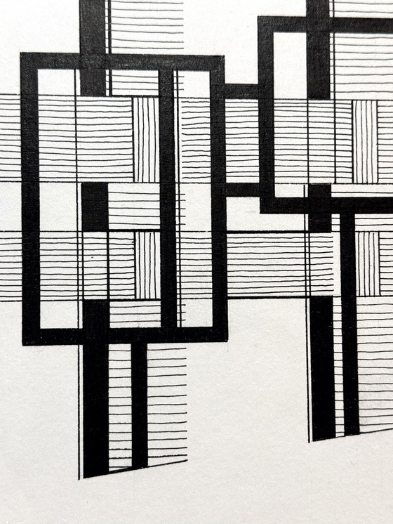 Image 1 of Geometric Diptych (Ink) - Eugene Eechaut (1928-2019)