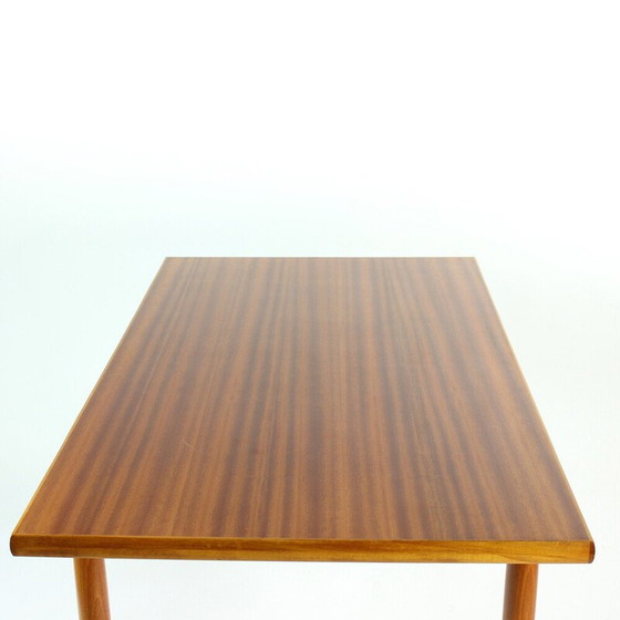 Image 1 of Vintage oak and mahogany dining table, Czechoslovakia 1970