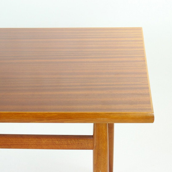 Image 1 of Vintage oak and mahogany dining table, Czechoslovakia 1970