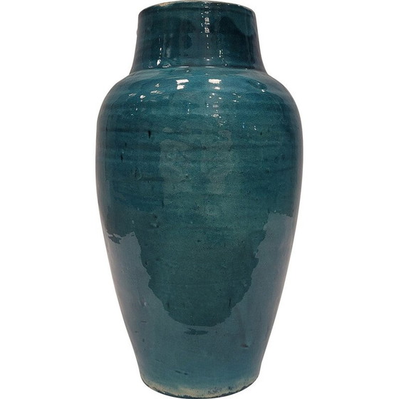 Image 1 of Vintage enameled ceramic vase, France