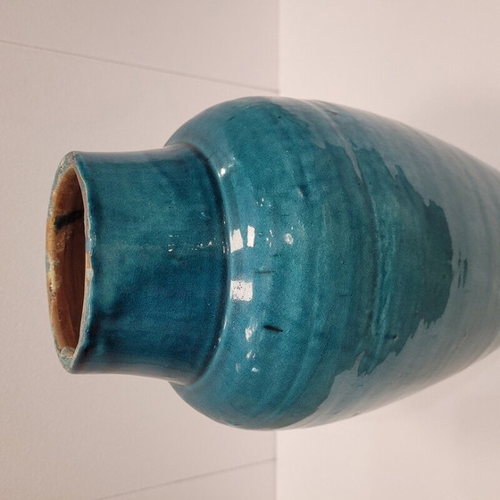 Image 1 of Vintage enameled ceramic vase, France