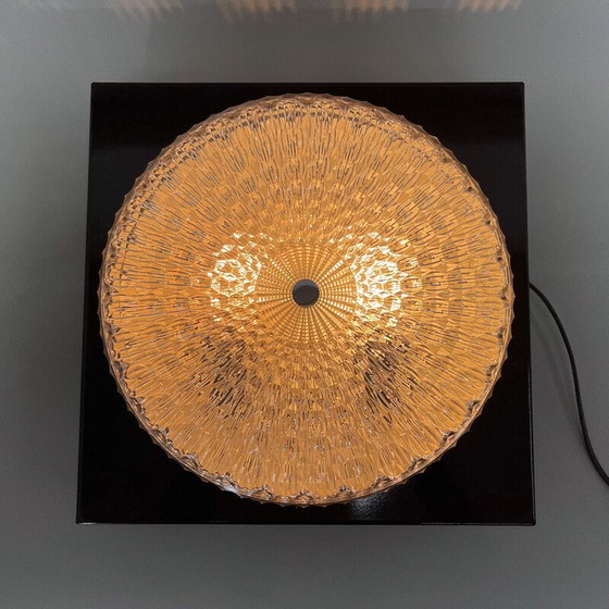 Image 1 of Pair of vintage metal and glass ceiling lamps, Czechoslovakia 1960
