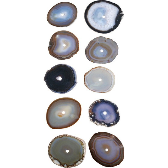 Image 1 of Set of 10 vintage stone coasters, France 1970