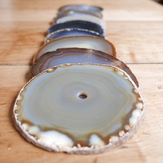 Image 1 of Set of 10 vintage stone coasters, France 1970