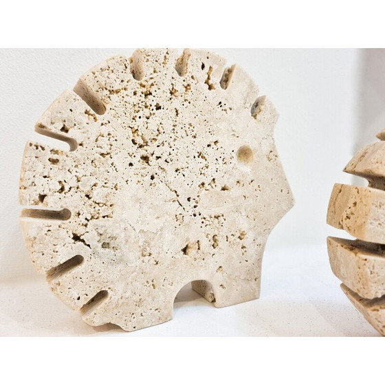 Image 1 of Italian vintage Brutalist travertine hedgehog sculptures by Fratelli Mannelli, Italy 1970s