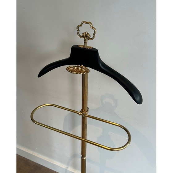 Image 1 of Vintage brass and wood valet