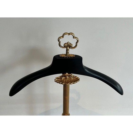 Image 1 of Vintage brass and wood valet