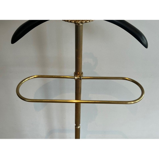 Image 1 of Vintage brass and wood valet