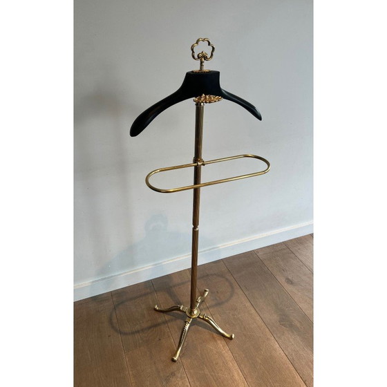 Image 1 of Vintage brass and wood valet