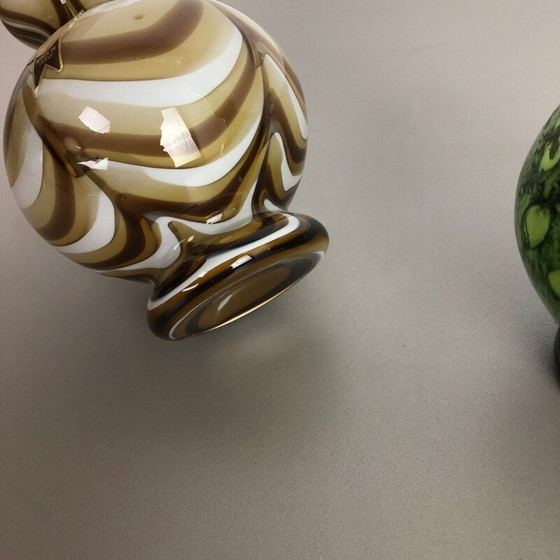 Image 1 of Set of 2 vintage opaline italian pop art vases 1970