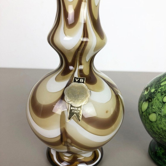 Image 1 of Set of 2 vintage opaline italian pop art vases 1970