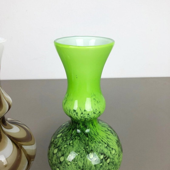 Image 1 of Set of 2 vintage opaline italian pop art vases 1970