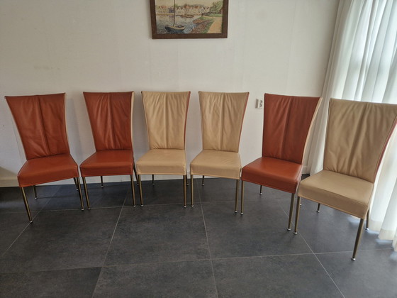 Image 1 of 6X chaises de salle à manger en cuir HVS