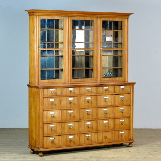 Image 1 of Oak And Pine Pharmacy Cabinet, 1889