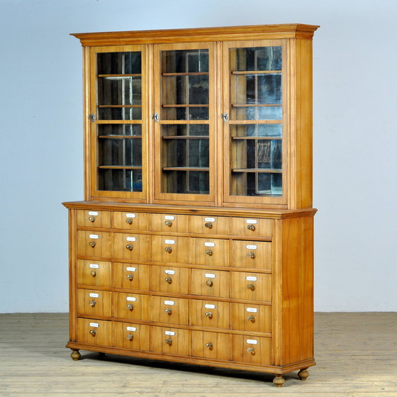 Image 1 of Oak And Pine Pharmacy Cabinet, 1889