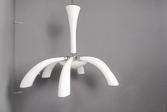 Image 1 of Lámpara de araña de cristal de Murano de mediados de siglo, década de 1970 