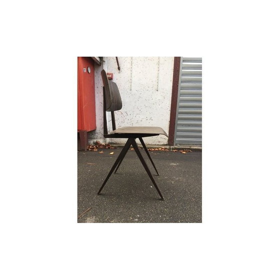 Image 1 of Vintage steel and wood chair by Frizo Kramer