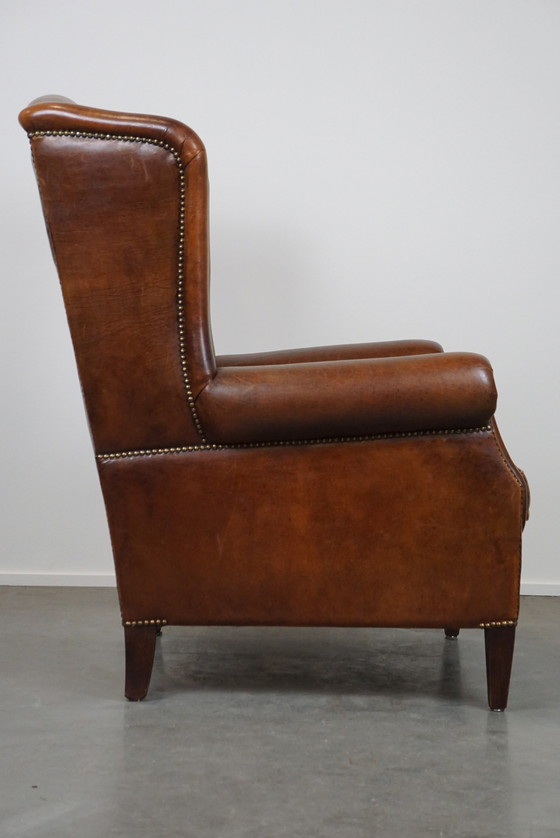 Image 1 of Fauteuil à oreilles en cuir de mouton