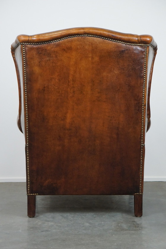 Image 1 of Fauteuil à oreilles en cuir de mouton