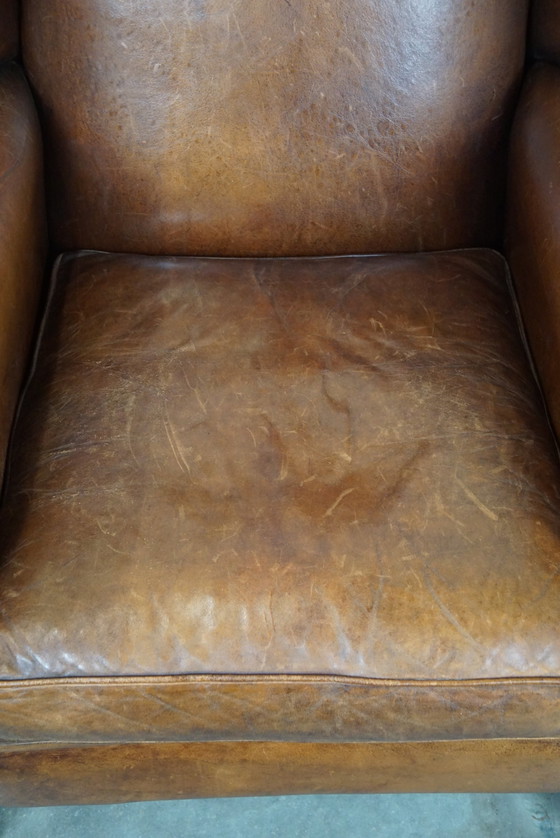 Image 1 of Fauteuil à oreilles en cuir de mouton