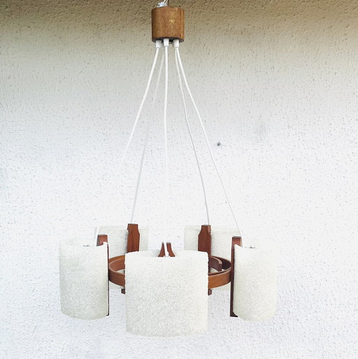 Scandinavian Teak Chandelier