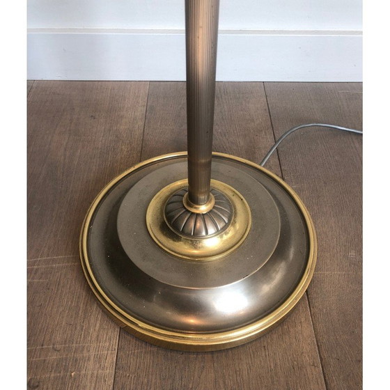 Image 1 of Vintage floor lamp in silver-plated metal and brass, 1940