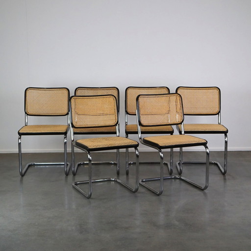 6 x vintage Marcel Breuer design chairs by Thonet model S32