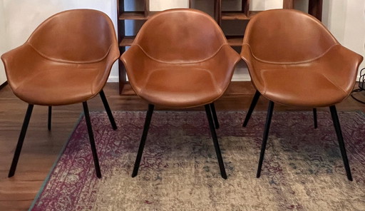 3x Castle Line designer chairs