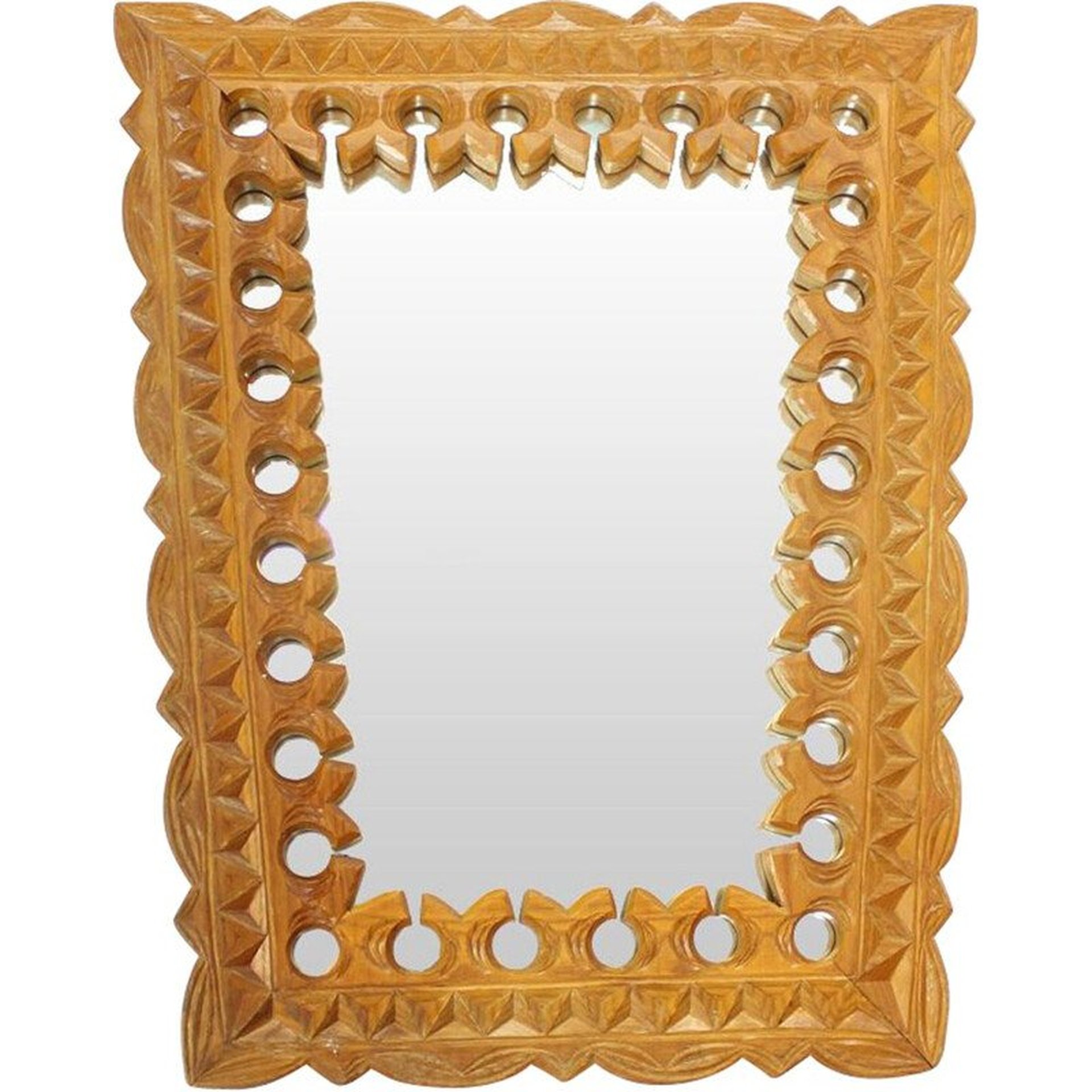 Kare Design Specchio Jet Set, Beige, 83X56Cm, Cornice In Legno, Forma Asimmetrica, Montaggio Verticale O Orrizontale, Massima Eleganza