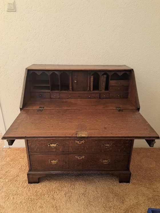 Image 1 of English Oak Secretaire, 18th Century