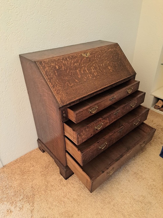 Image 1 of English Oak Secretaire, 18th Century