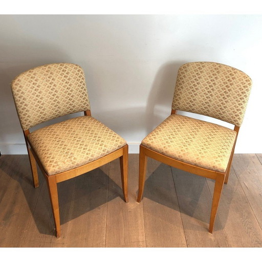 Pair of vintage Art Deco chairs in Sycamore, 1930