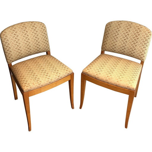 Pair of vintage Art Deco chairs in Sycamore, 1930