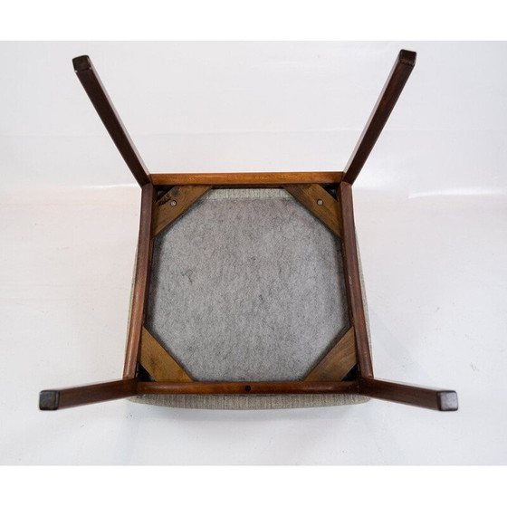 Image 1 of Set di 6 sedie vintage in palissandro rivestite in tessuto di lana leggero, Danimarca 1960