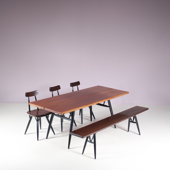 Image 1 of Ilmari Tapiovaara "Pirkka" Dining Set for Laukaan Puu, Finland 1950