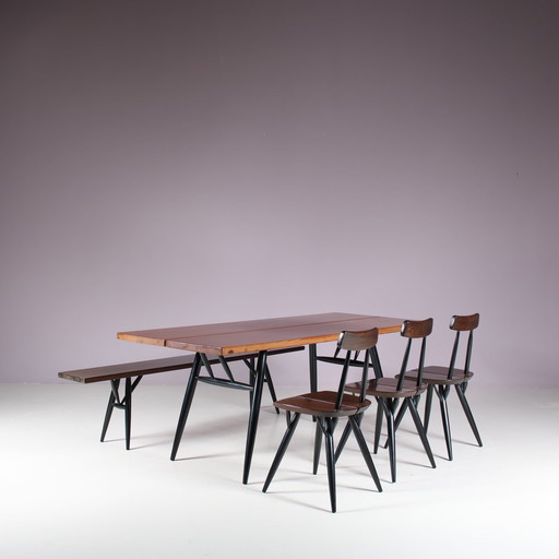 Ilmari Tapiovaara "Pirkka" Dining Set for Laukaan Puu, Finland 1950