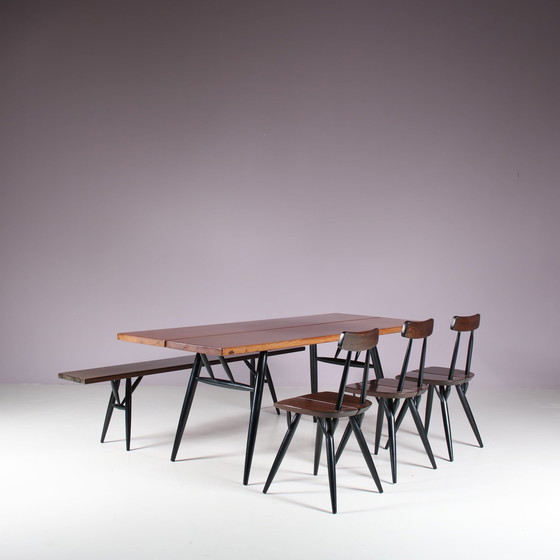 Image 1 of Ilmari Tapiovaara "Pirkka" Dining Set for Laukaan Puu, Finland 1950