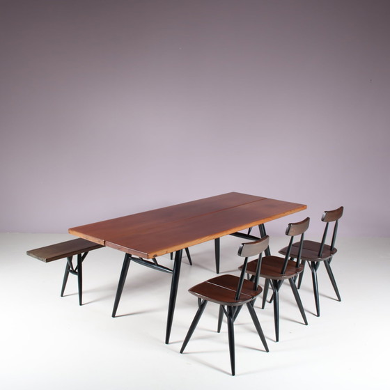 Image 1 of Ilmari Tapiovaara "Pirkka" Dining Set for Laukaan Puu, Finland 1950