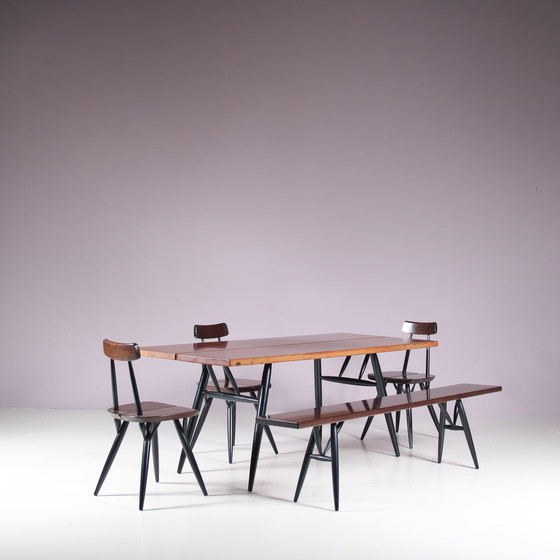 Image 1 of Ilmari Tapiovaara "Pirkka" Dining Set for Laukaan Puu, Finland 1950