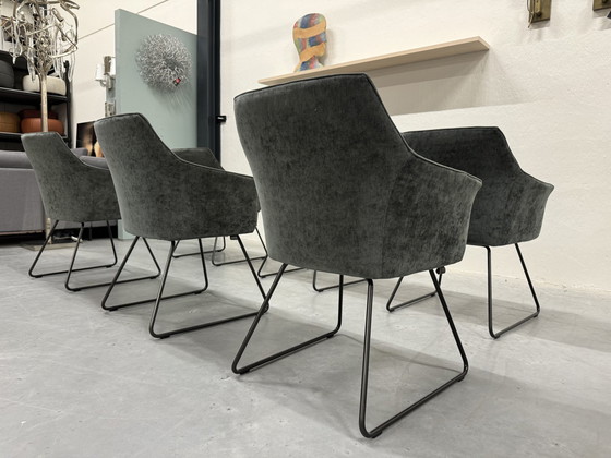 Image 1 of 6 Leolux Mara Dining Chairs Jab Fabric Gray